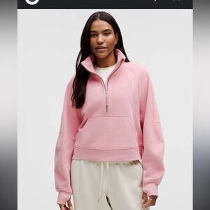 Lululemon pink cropped funnel neck scuba size xs/s